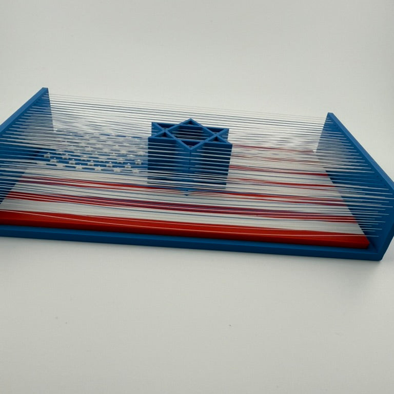 American Israeli Flag 3D Printed String Art Stand With Israel Star of David Jewish Decor Gift USA Israel Solidarity