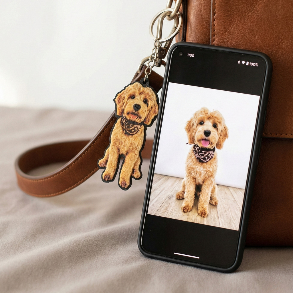 Custom Pet Keychain from Your Photo | 3D Printed Memorial & Gift
