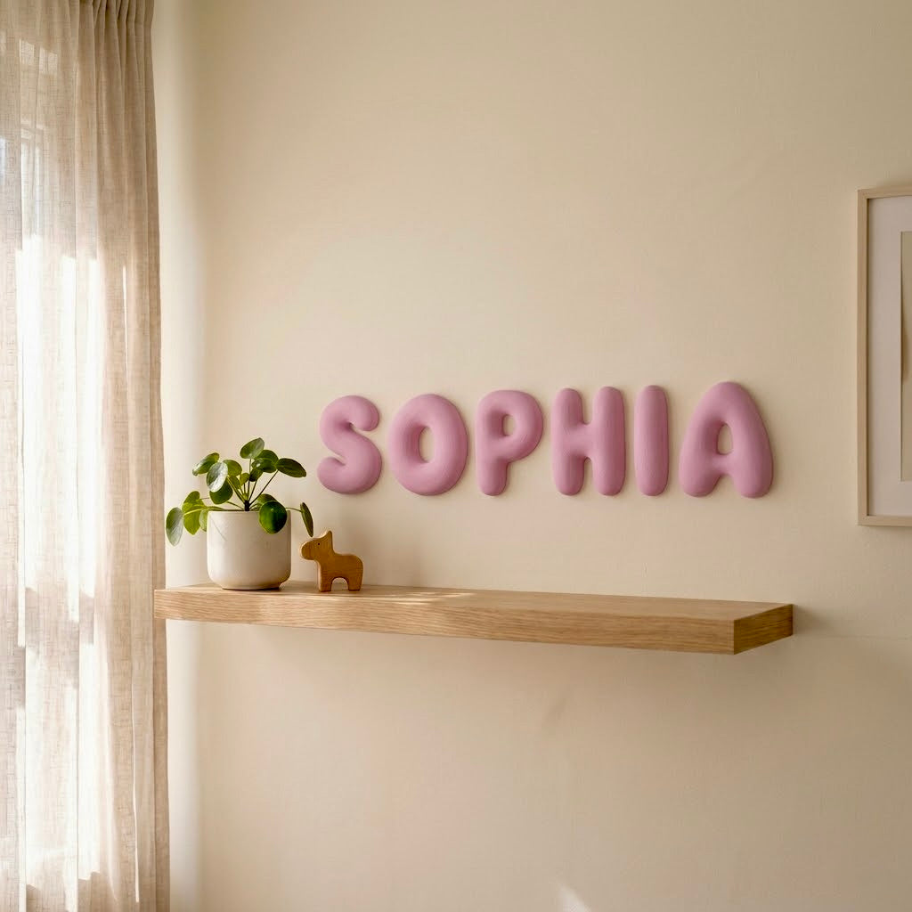 Custom 3D Bubble Letters | Personalized Names for Nursery, Party, Wedding
