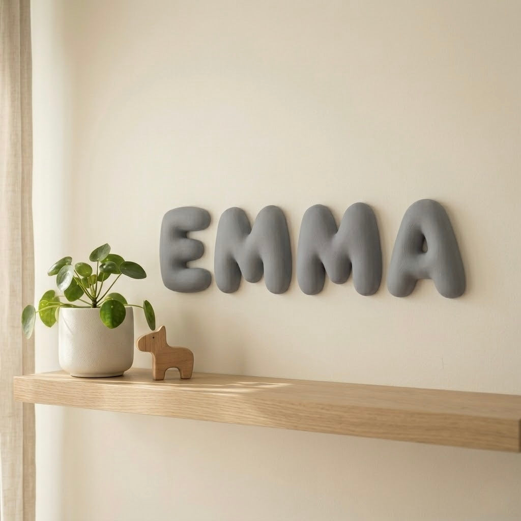 Custom 3D Bubble Letters | Personalized Names for Nursery, Party, Wedding