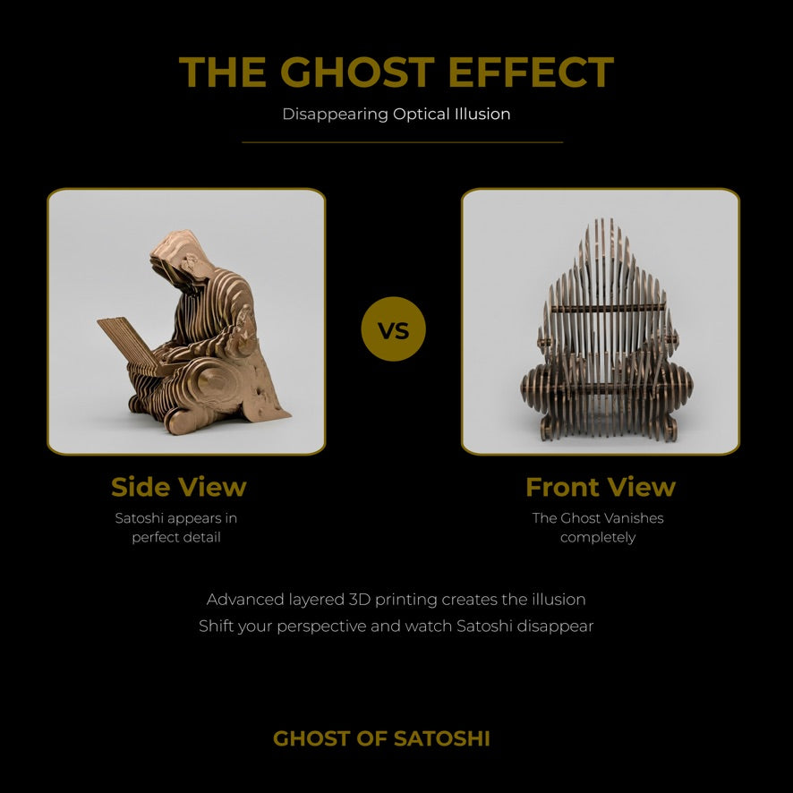 Ghost of Satoshi | Satoshi Nakamoto Optical Illusion Bitcoin Figure