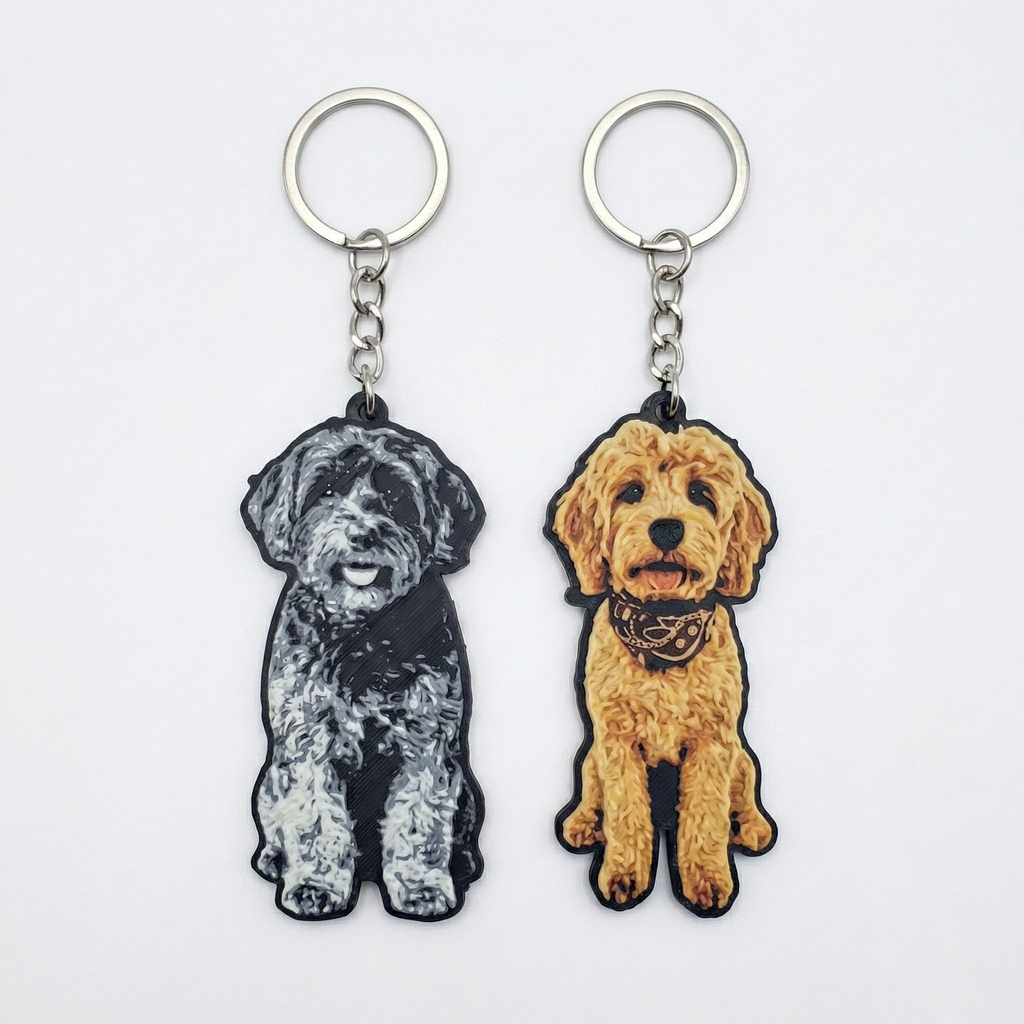 Custom Pet Keychain from Your Photo | 3D Printed Memorial & Gift