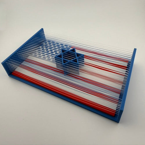 American Israeli Flag 3D Printed String Art Stand With Israel Star of David Jewish Decor Gift USA Israel Solidarity