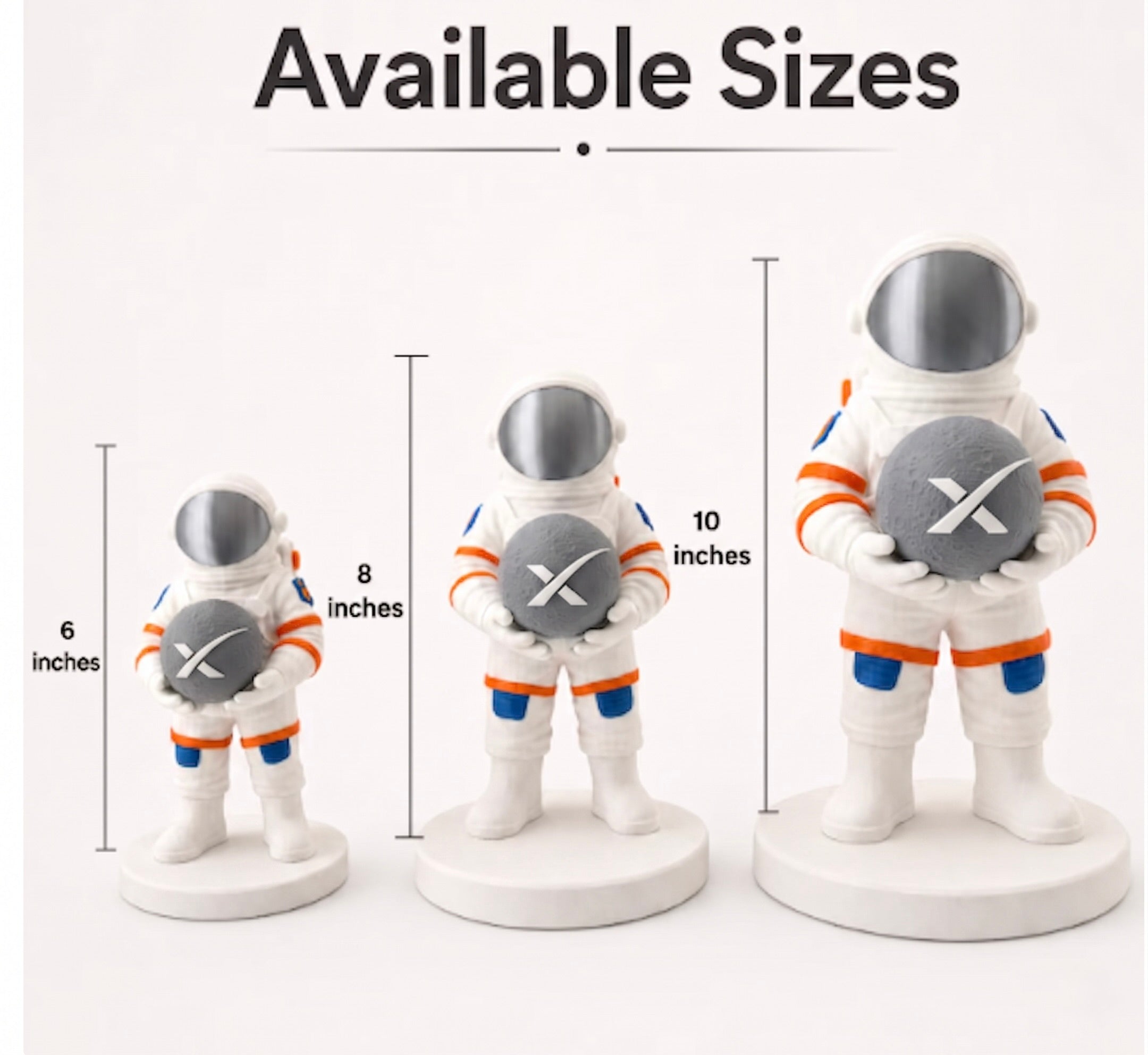 Space Tribute Moon Astronaut Figurine | 3D Printed Space Collector Statue