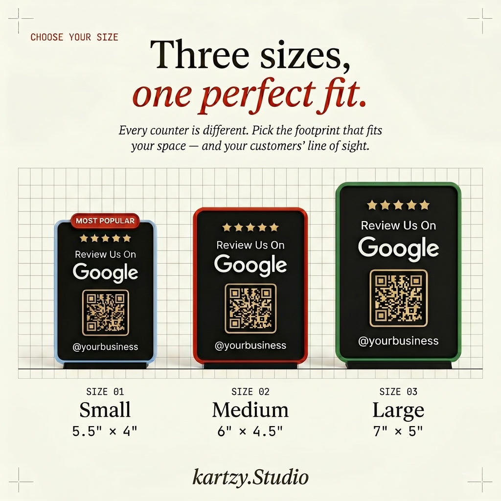 Custom Google Review QR Code Stand — Get More 5-Star Reviews