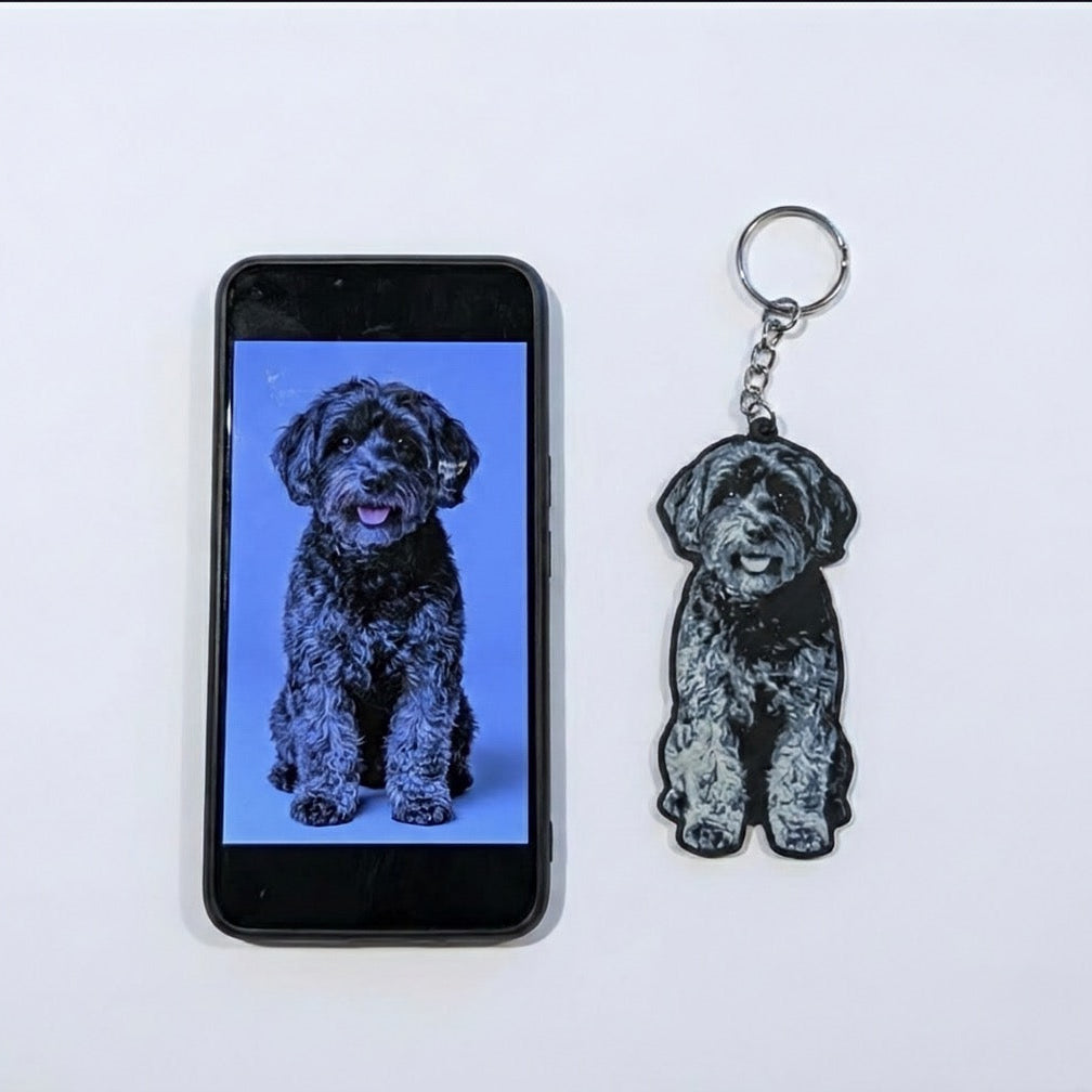 Custom Pet Keychain from Your Photo | 3D Printed Memorial & Gift