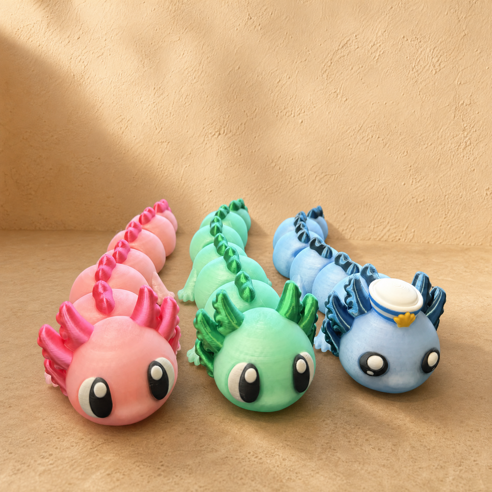 Large Cute Axolotl Figurine – 12" Kawaii 3D Printed Axolotl
