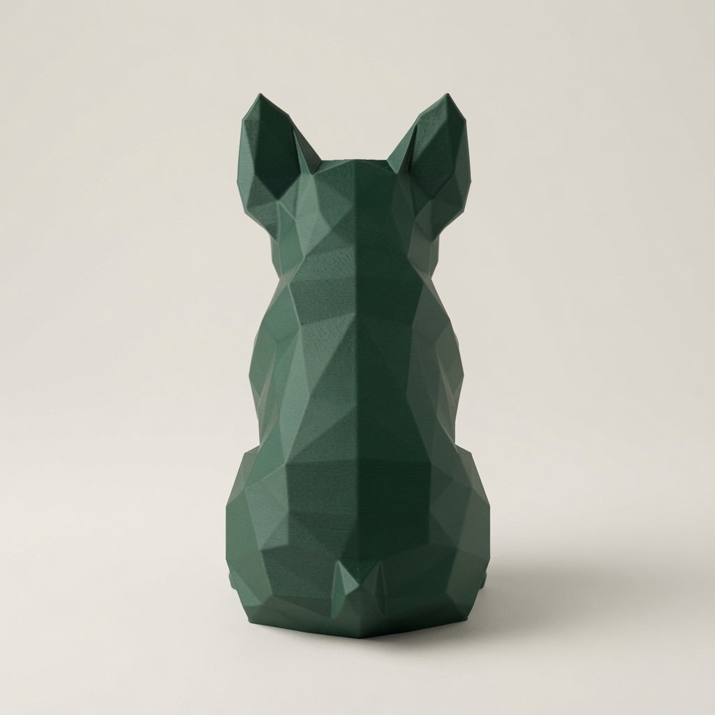 Low Poly French Bulldog Figurine – Modern Geometric 3D Printed Sculpture