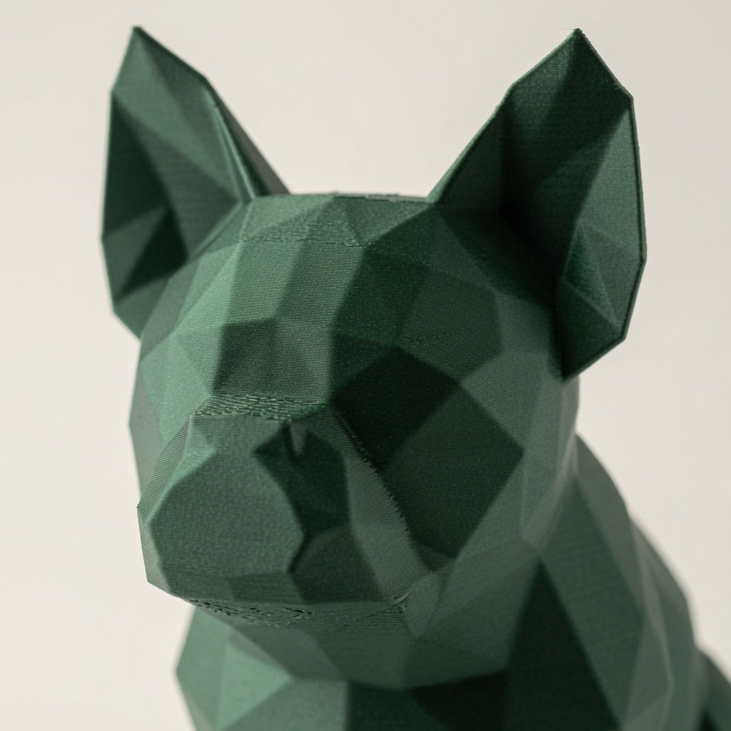Low Poly French Bulldog Figurine – Modern Geometric 3D Printed Sculpture