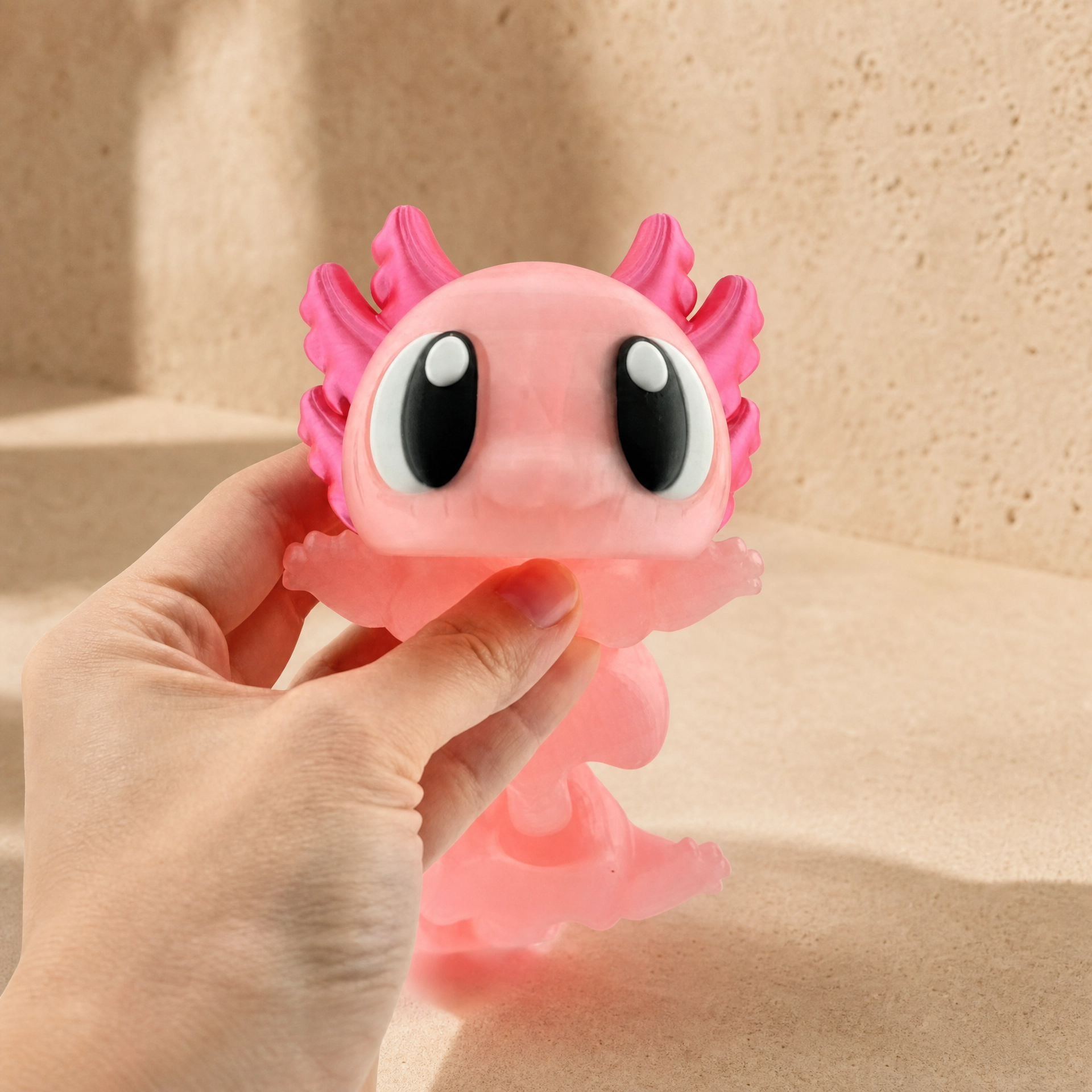 Large Cute Axolotl Figurine – 12" Kawaii 3D Printed Axolotl