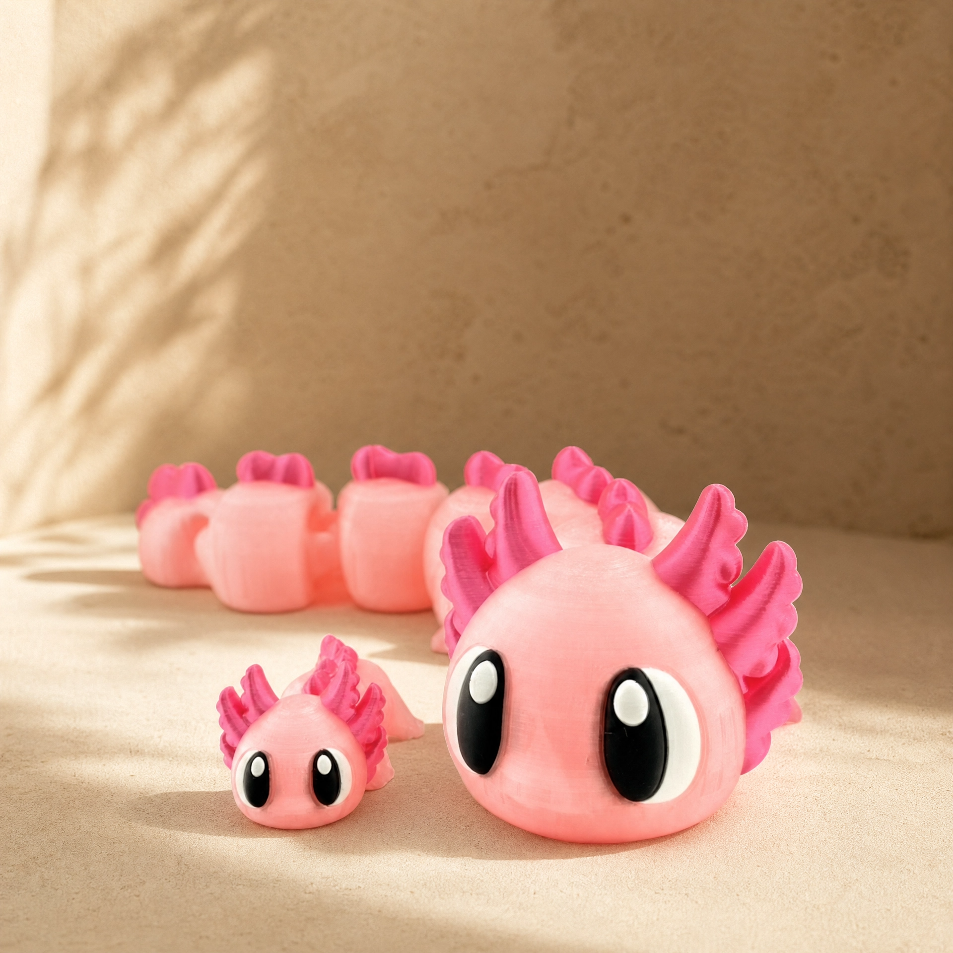 Large Cute Axolotl Figurine – 12" Kawaii 3D Printed Axolotl
