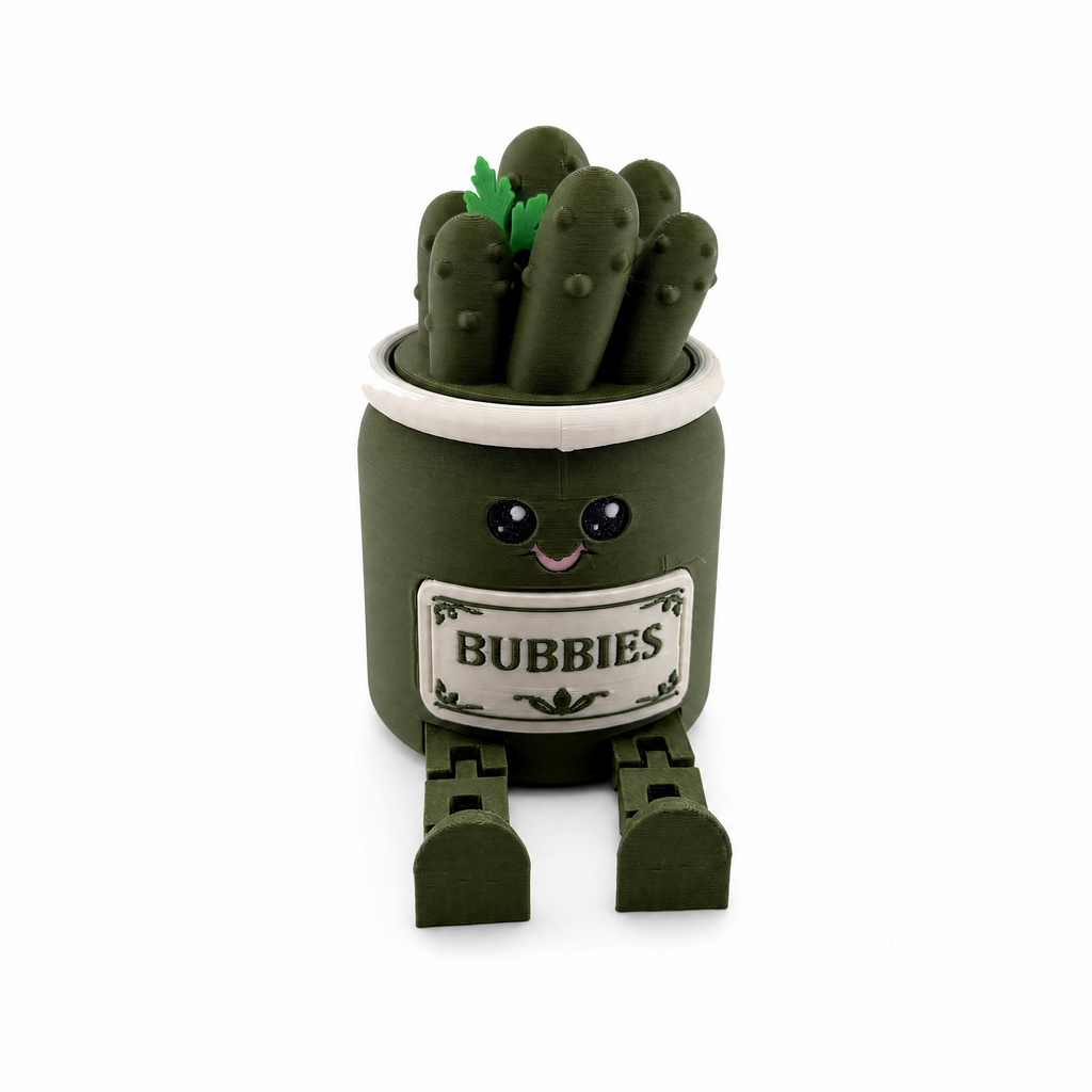 Bubbies Pickles Fidget Clicker | 3D Printed Pickle Jar Desk Toy