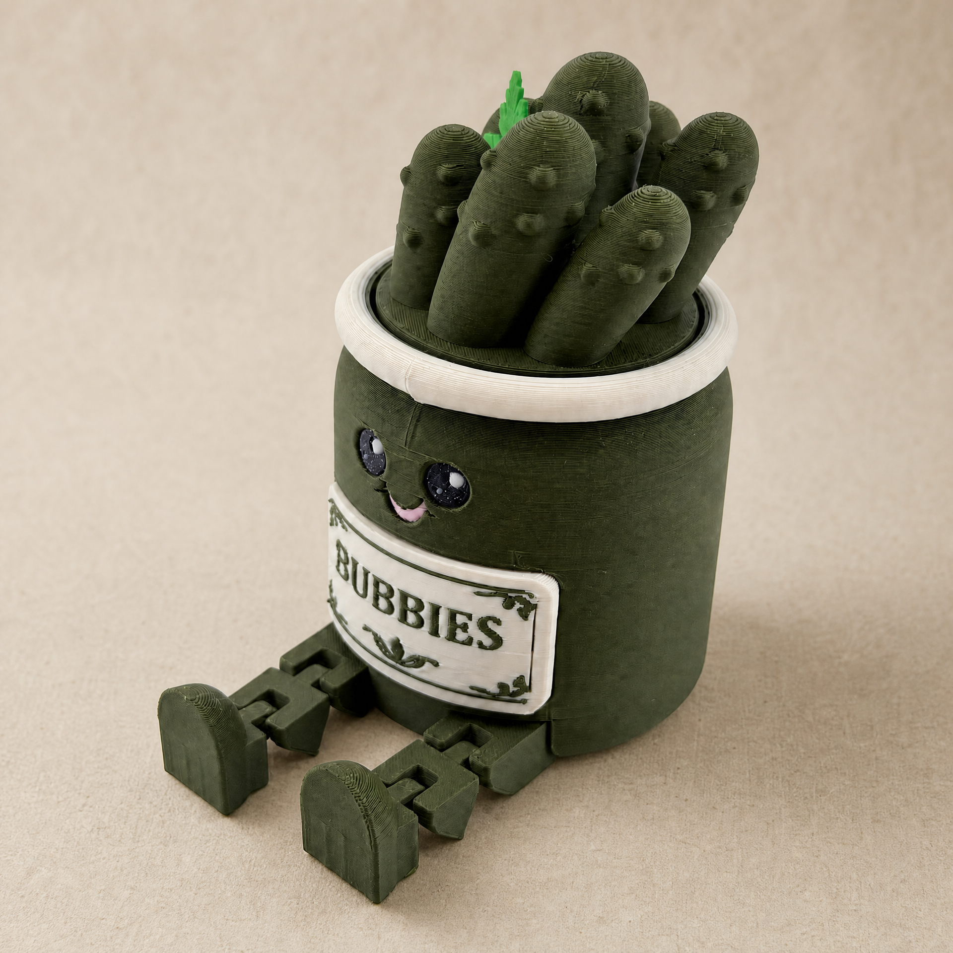 Bubbies Pickles Fidget Clicker | 3D Printed Pickle Jar Desk Toy
