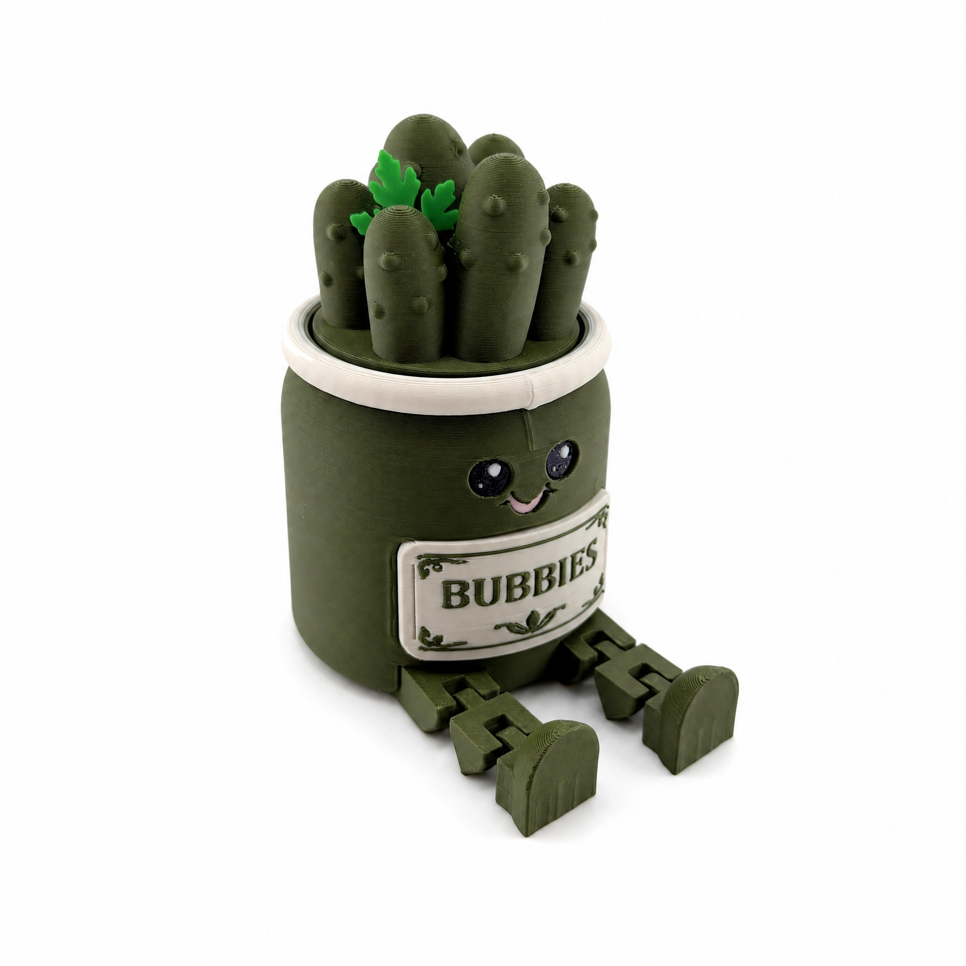 Bubbies Pickles Fidget Clicker | 3D Printed Pickle Jar Desk Toy