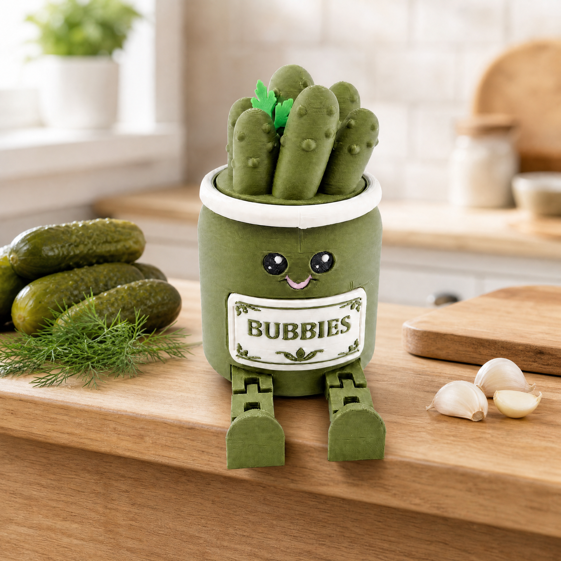 Bubbies Pickles Fidget Clicker | 3D Printed Pickle Jar Desk Toy