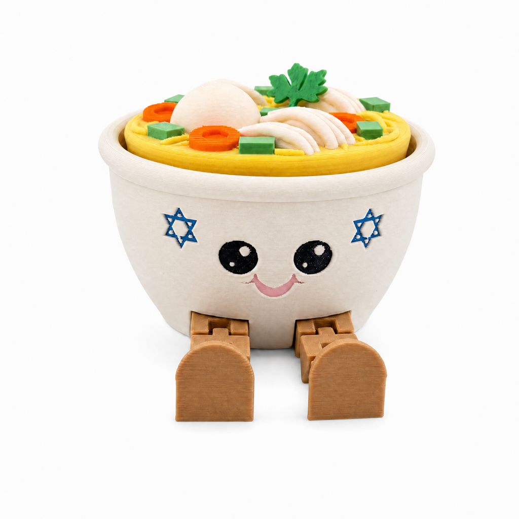 Bubbies Chicken Soup Fidget Clicker | 3D Printed Matzah Ball Soup Desk Toy