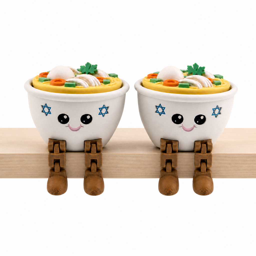 Bubbies Chicken Soup Fidget Clicker | 3D Printed Matzah Ball Soup Desk Toy