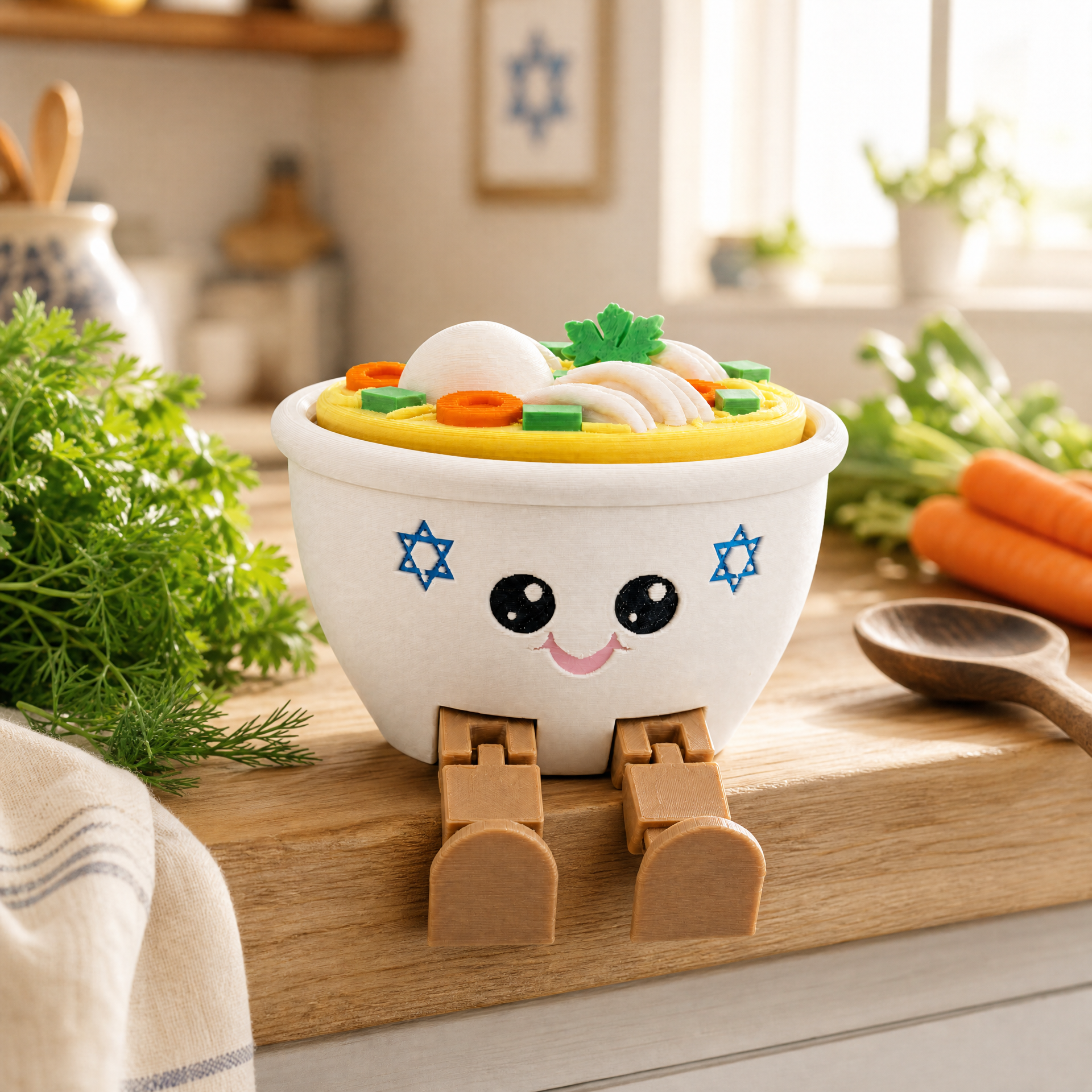 Bubbies Chicken Soup Fidget Clicker | 3D Printed Matzah Ball Soup Desk Toy