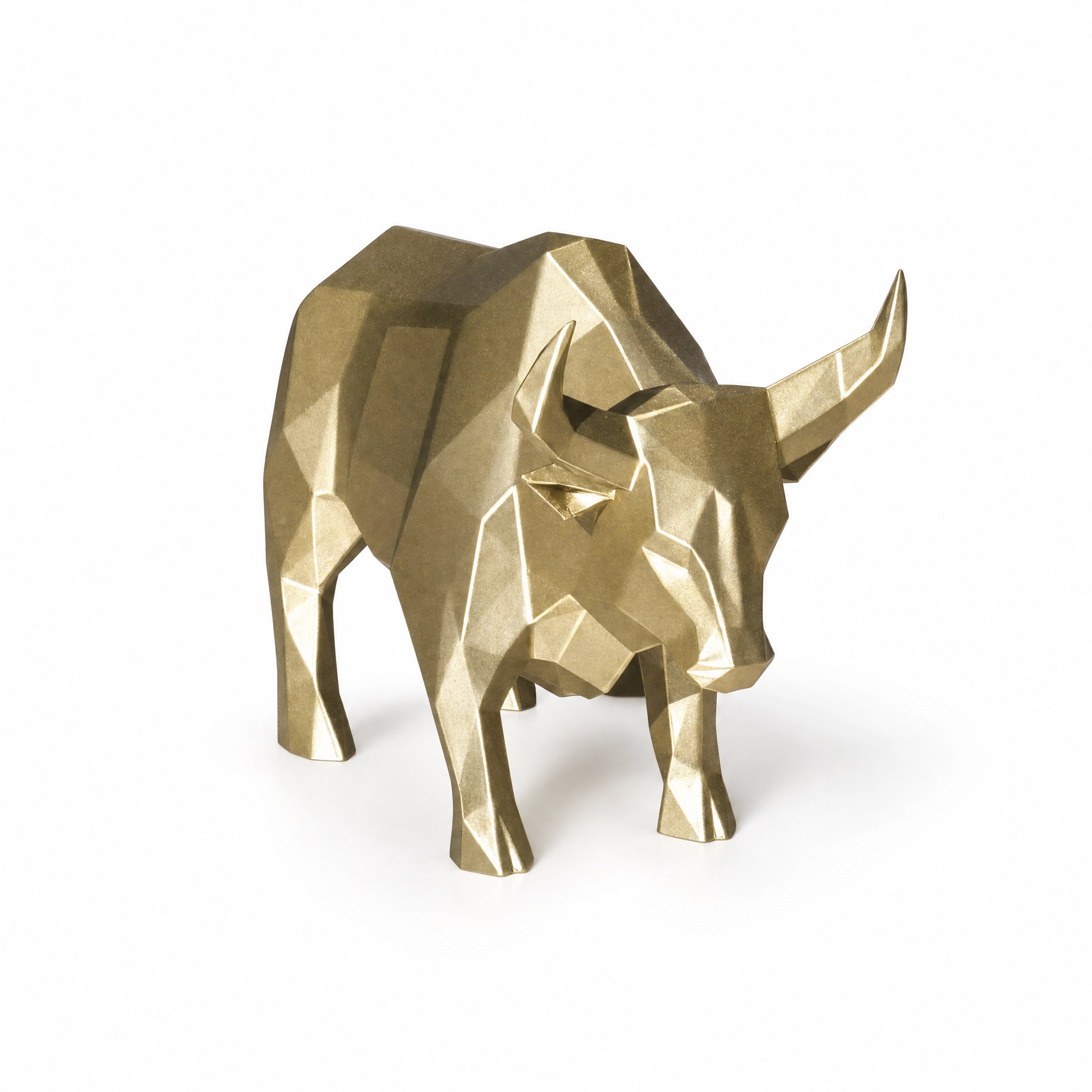 Bull & Bear Desk Sculpture Set | Geometric Crypto Trader Decor | Wall Street