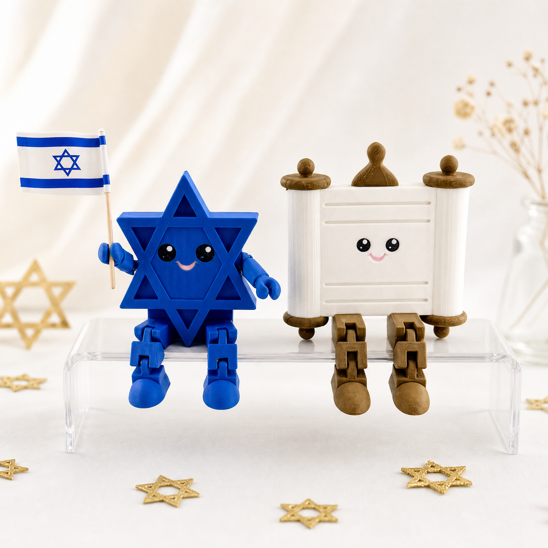 Articulated Star of David Figurine — Poseable Jewish Figurine