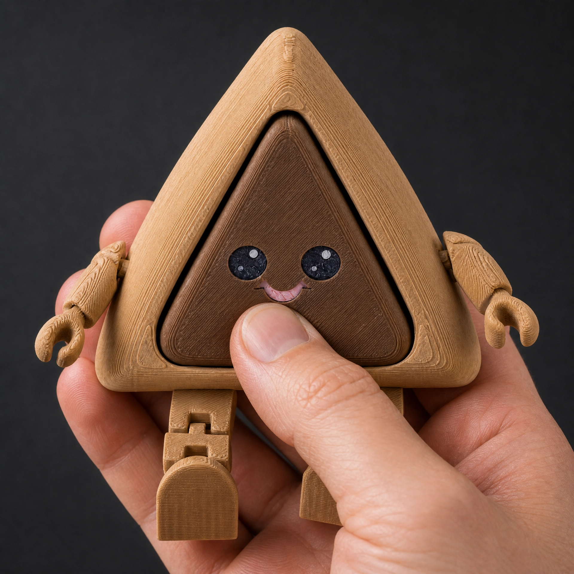 Hamantaschen Fidget Clicker | 3D Printed Purim Cookie Desk Toy