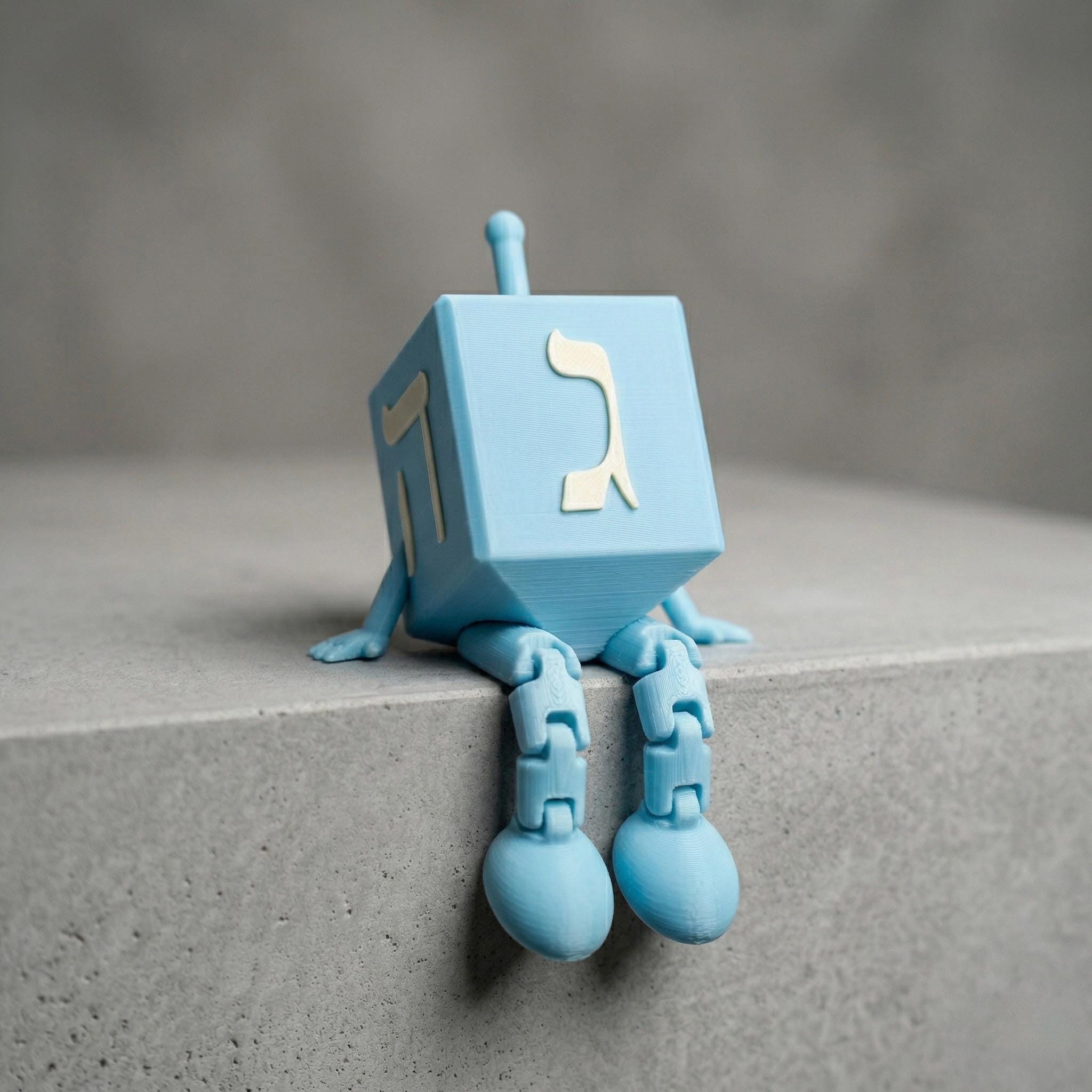 Articulated Dreidel Figurine with Legs – Poseable Hanukkah Shelf Sitter