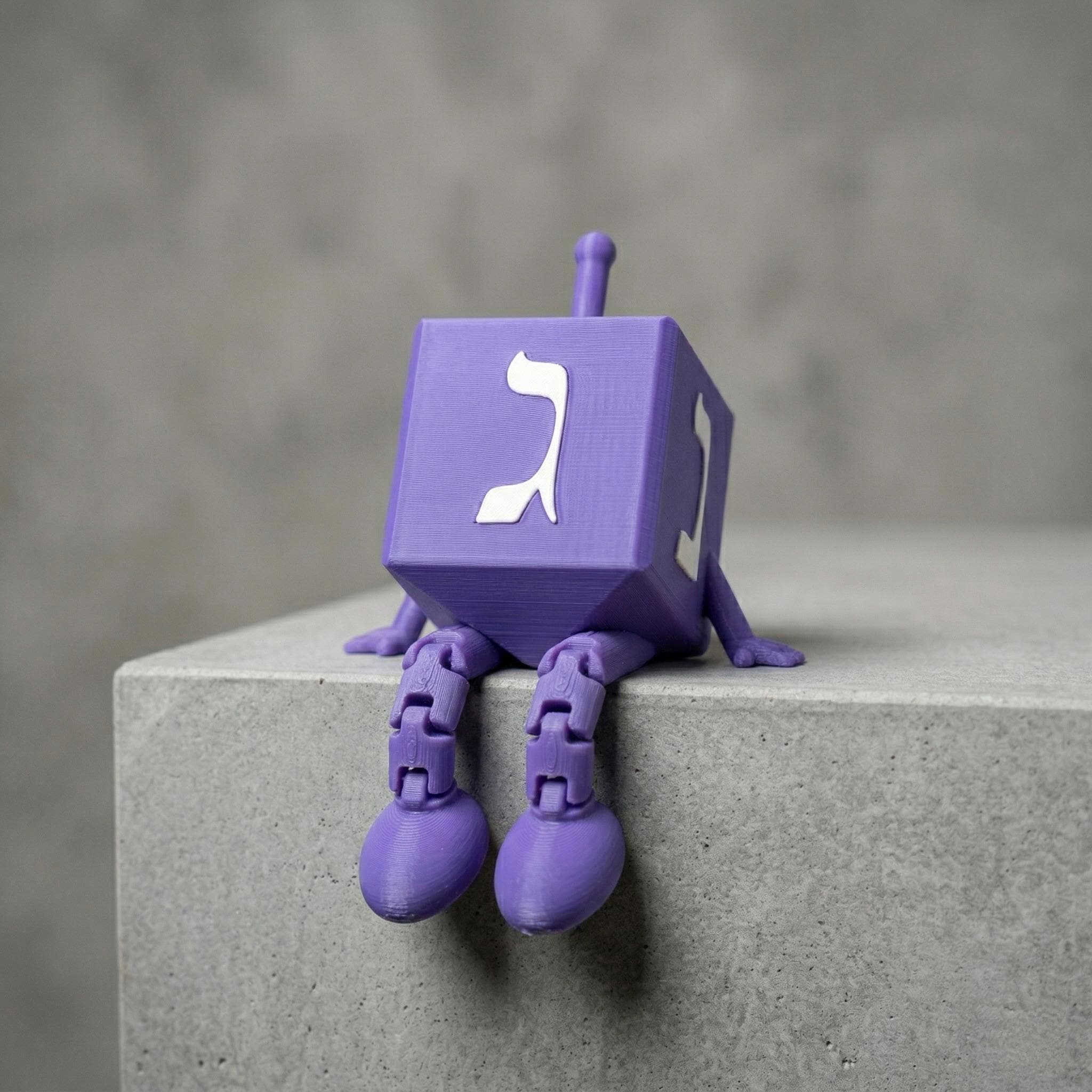 Articulated Dreidel Figurine with Legs – Poseable Hanukkah Shelf Sitter
