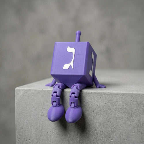 Articulated Dreidel Figurine with Legs – Poseable Hanukkah Shelf Sitter