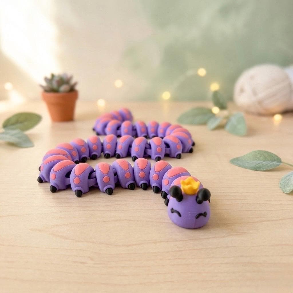 22" Flexi Caterpillar Fidget Toy – Articulated 3D Printed Sensory Desk Toy