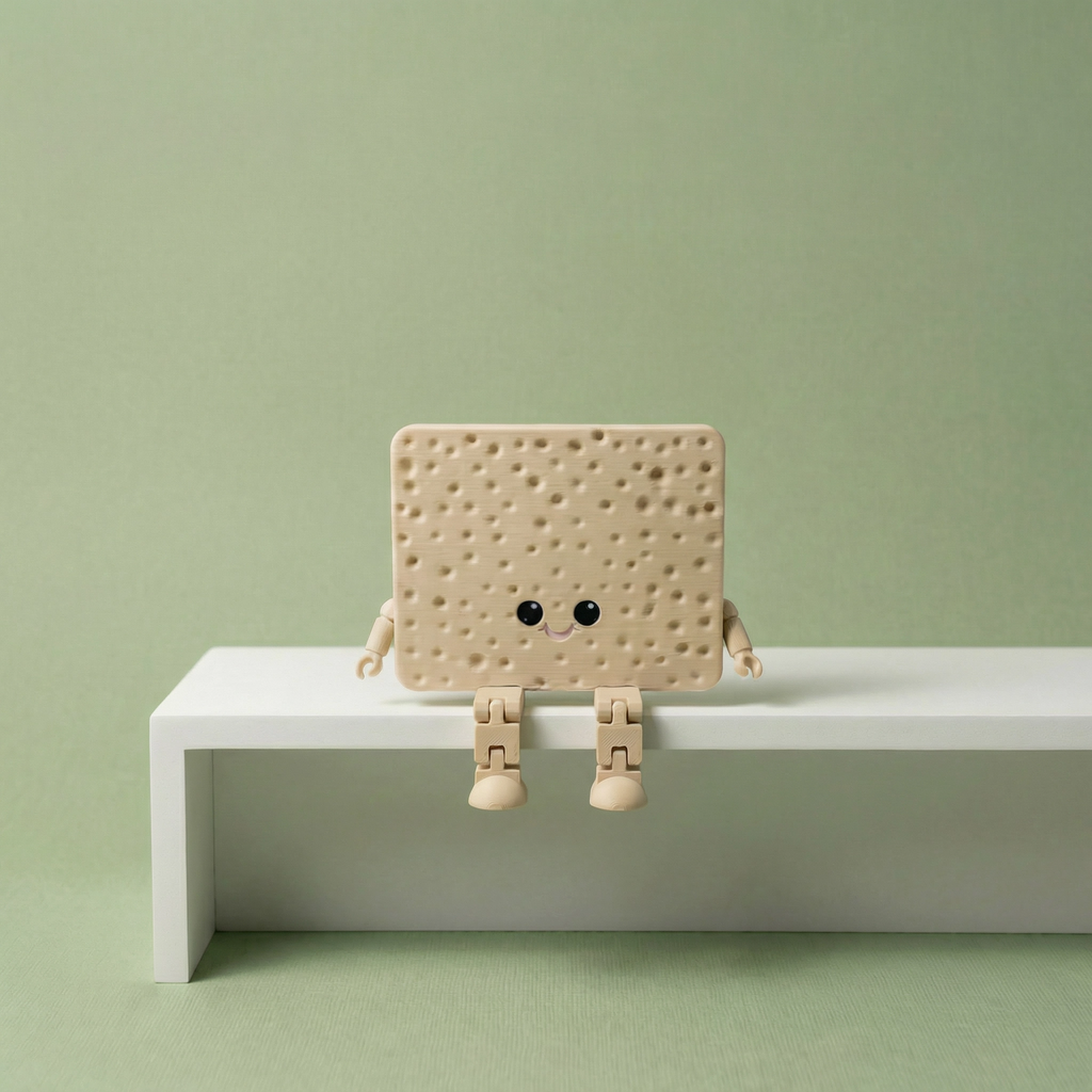 Articulated Matzah Figurine — Poseable Passover Character