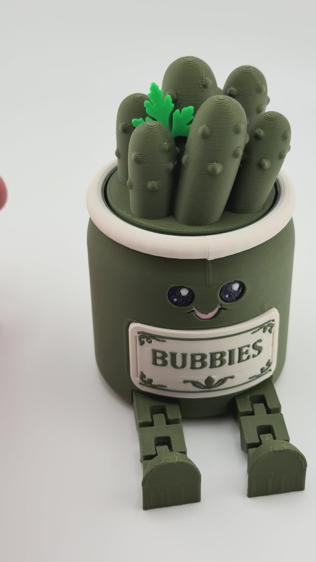 Bubbies Pickles Fidget Clicker | 3D Printed Pickle Jar Desk Toy