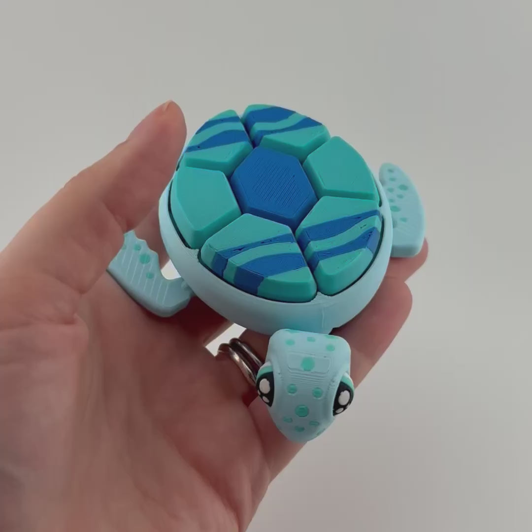 Sensory Fidget Turtle | 7 Clickers — Articulated 3D Printed Desk Toy