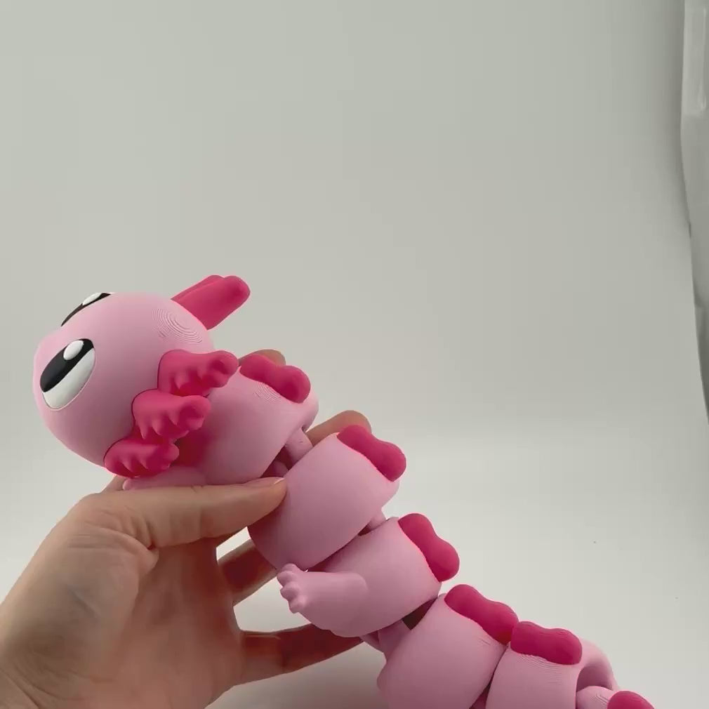 Large Cute Axolotl Figurine – 12" Kawaii 3D Printed Axolotl